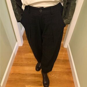Transit Par Such Black Pinstripe Pants -wool,linen, polyamide blend